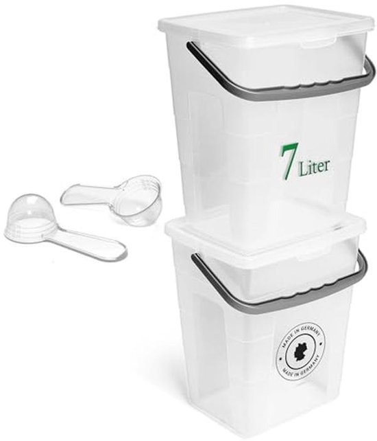Houder voor waspoeder, wasmiddelbox met doseerlepel - metalen