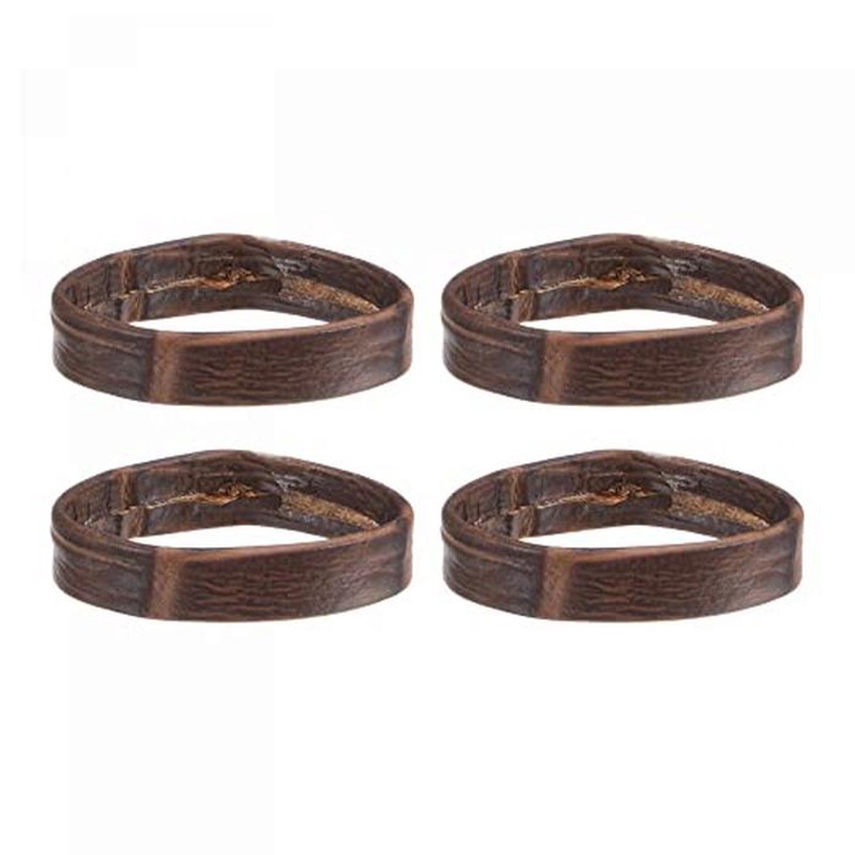 4 Stuks PU-Leren Lussen voor 24 mm Horlogeband - Donkerbruin