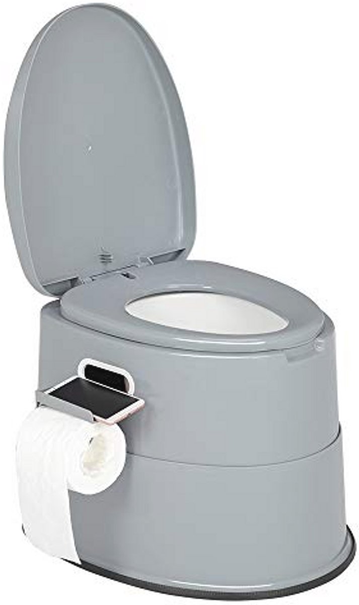 Draagbaar Toilet voor Binnen en Buiten | Lichtgewicht Commode met Afneembare Binnenemmer en Papierhouder voor Kamperen en Noodgebruik
