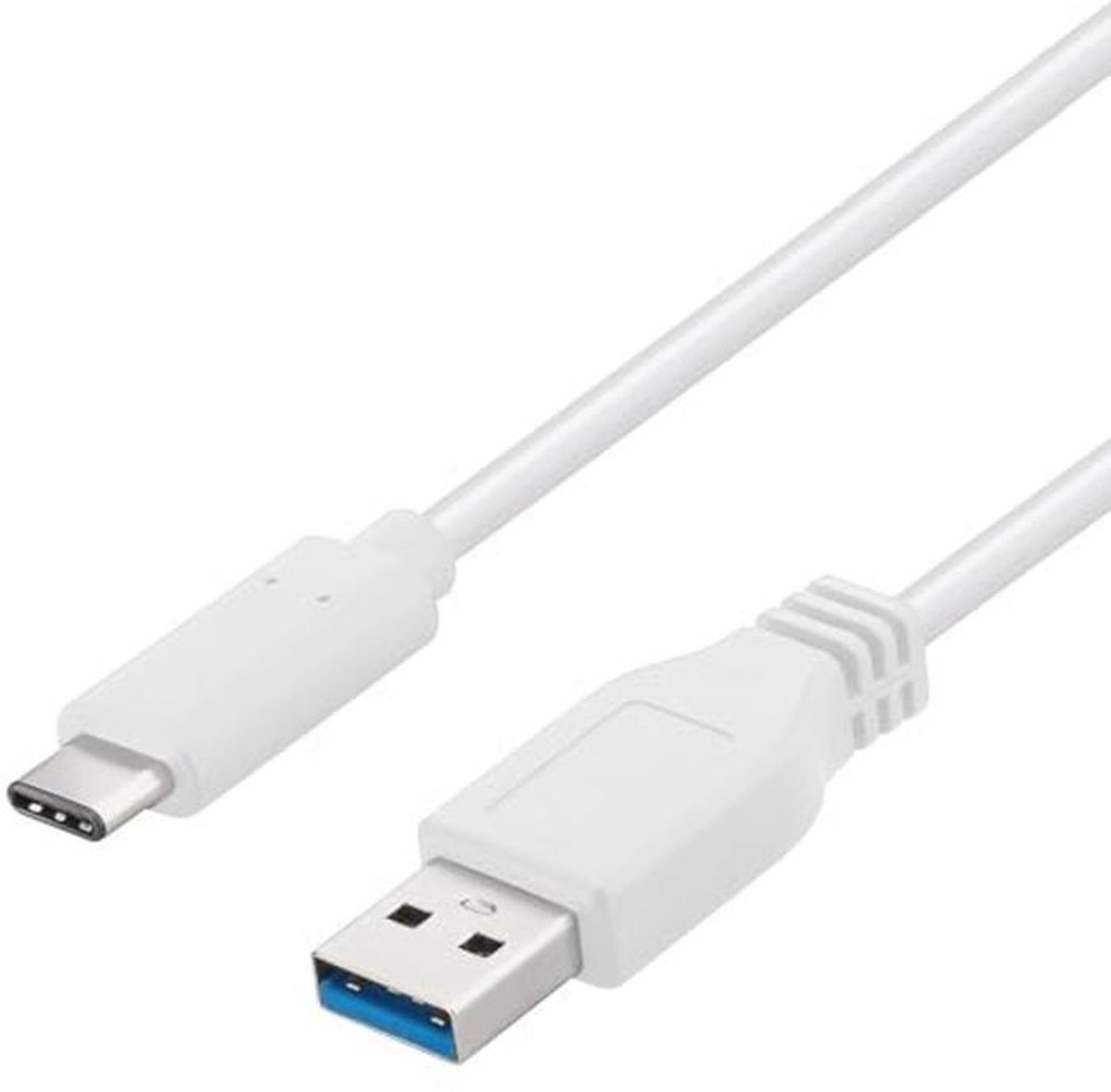 USB 3.2 Gen 1 Aansluitkabel met SuperSpeed tot 5 Gbit/s - Laadkabel tot 2 A, 40 W Vermogen, USB type A naar USB type C, Wit, 2 m