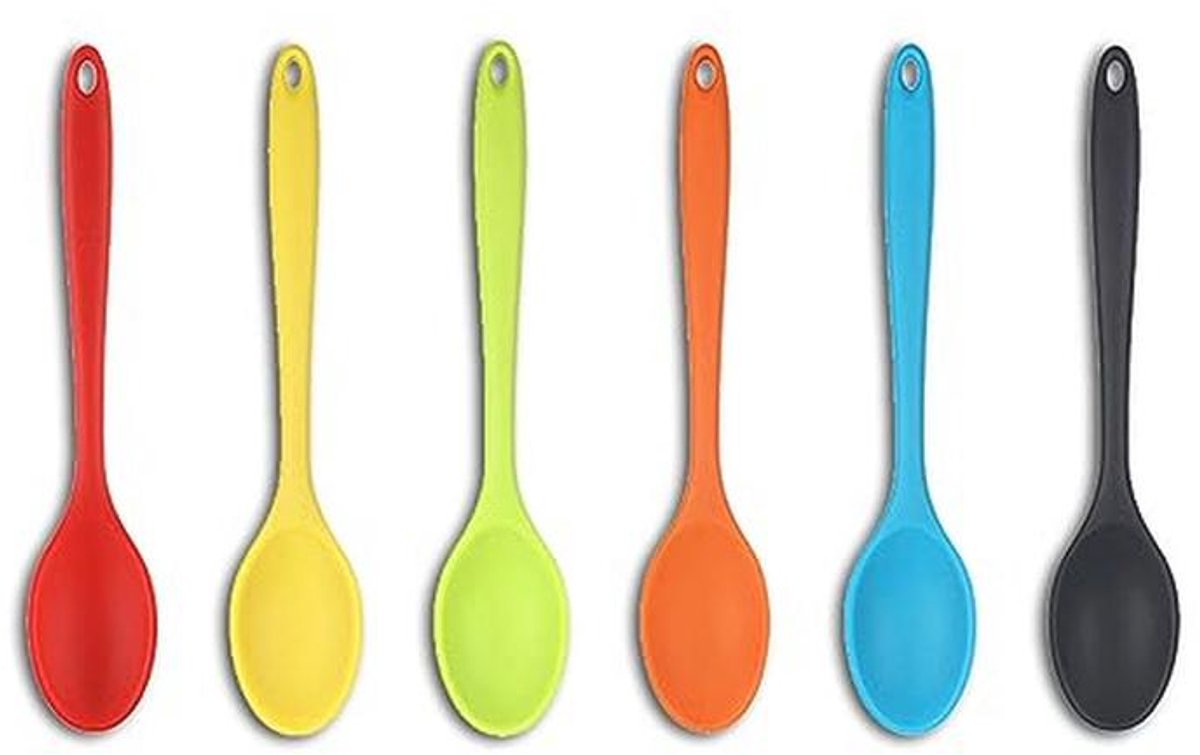 Kooklepels van Siliconen Set van 6 - Kleurrijke Antiaanbak Keukenaccessoires
