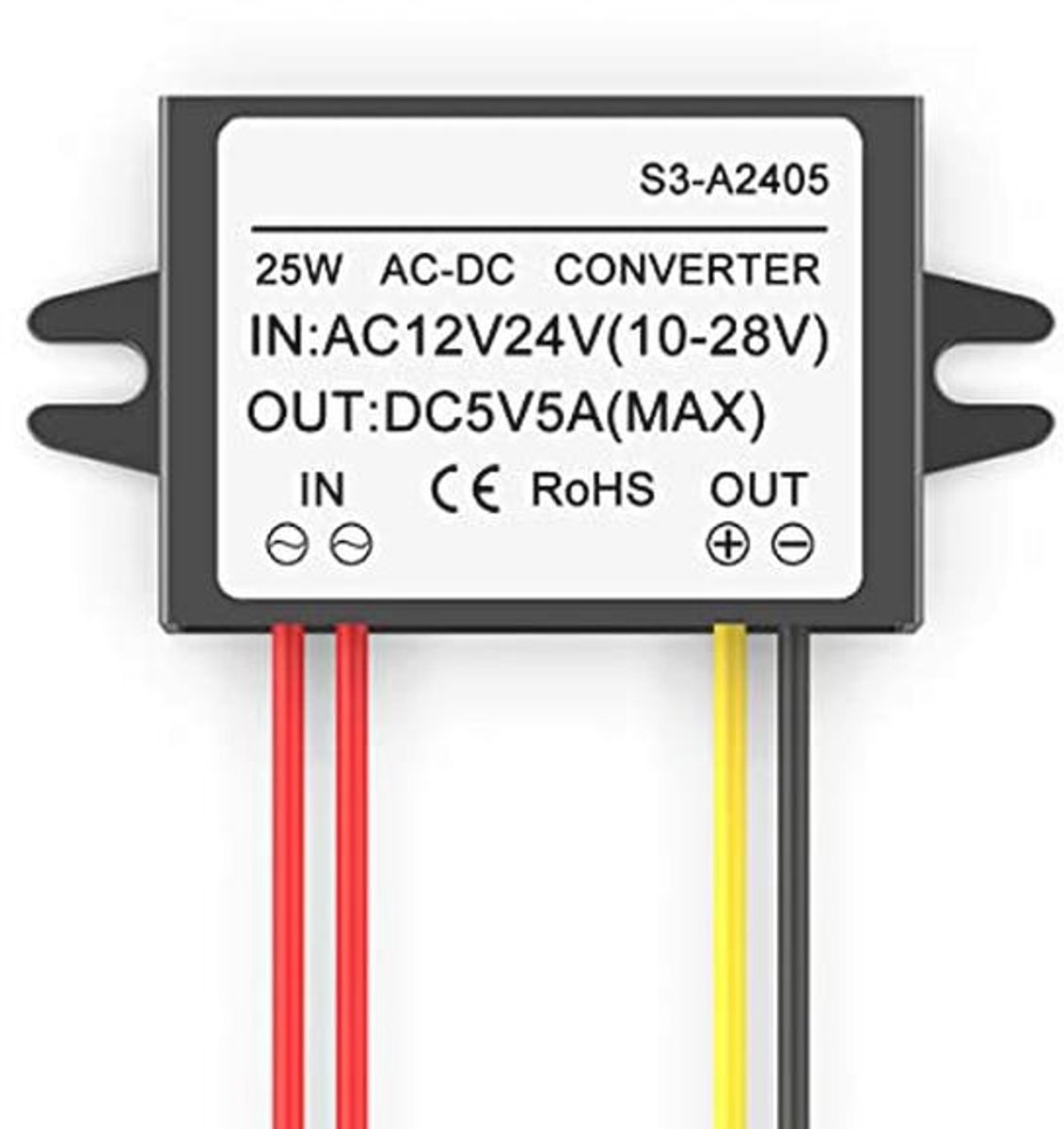 AC 12V 24V naar DC 5V 5A Buck Converter - Waterdichte Step Down Voedingsmodule