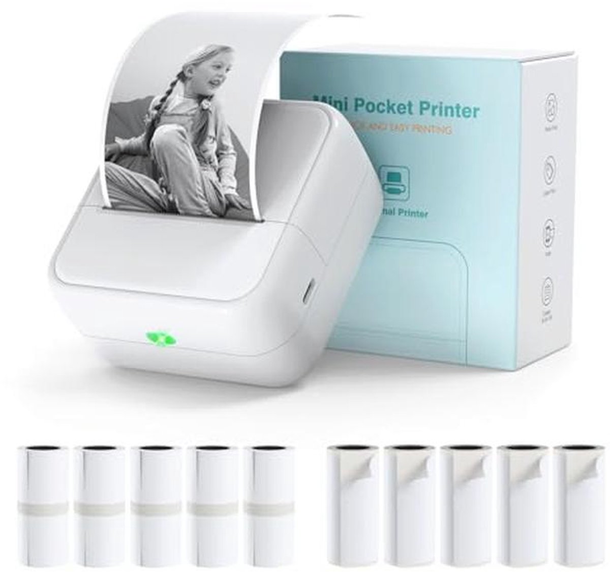 Mini Fotoprinter - Draagbare Fotoprinter voor Directe Afdrukken