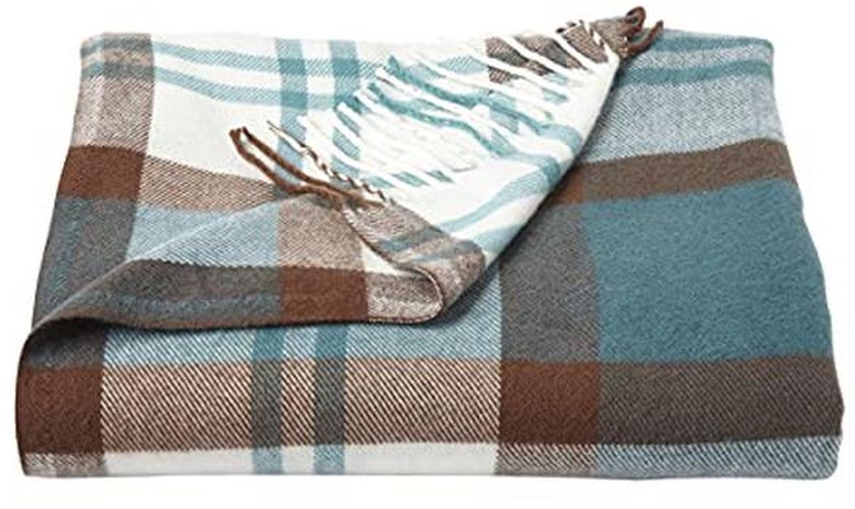 Zachte geruite oversized deken van acryl