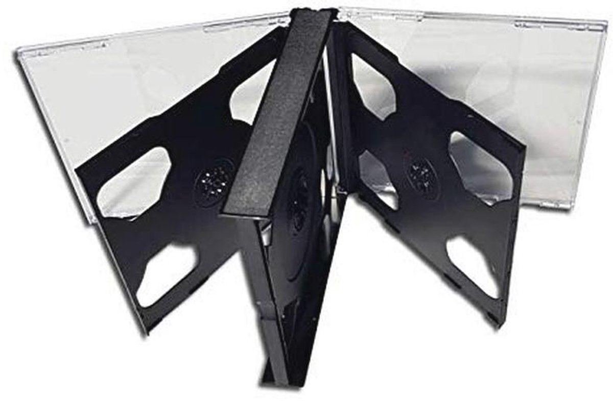 Lege cassette voor 6 CD's - Dikke zwarte tray