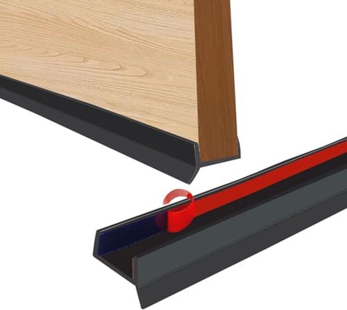 Basisprofiel en keukenzegel met afdichtlip - zwart - 2,5