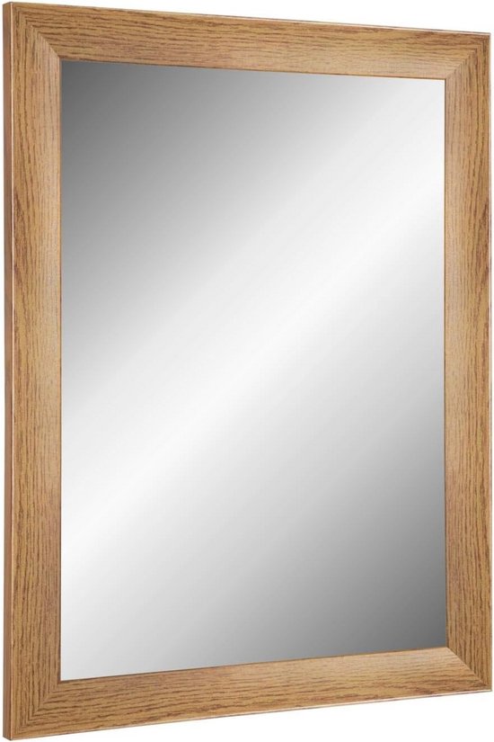 Flex 35 - wandspiegel 40x60 cm met frame (mat wit), spiegel op maat met 35 mm brede MDF-houten lijst - op maat gemaakt spiegelframe incl. spiegel en stabiele achterwand met hangers