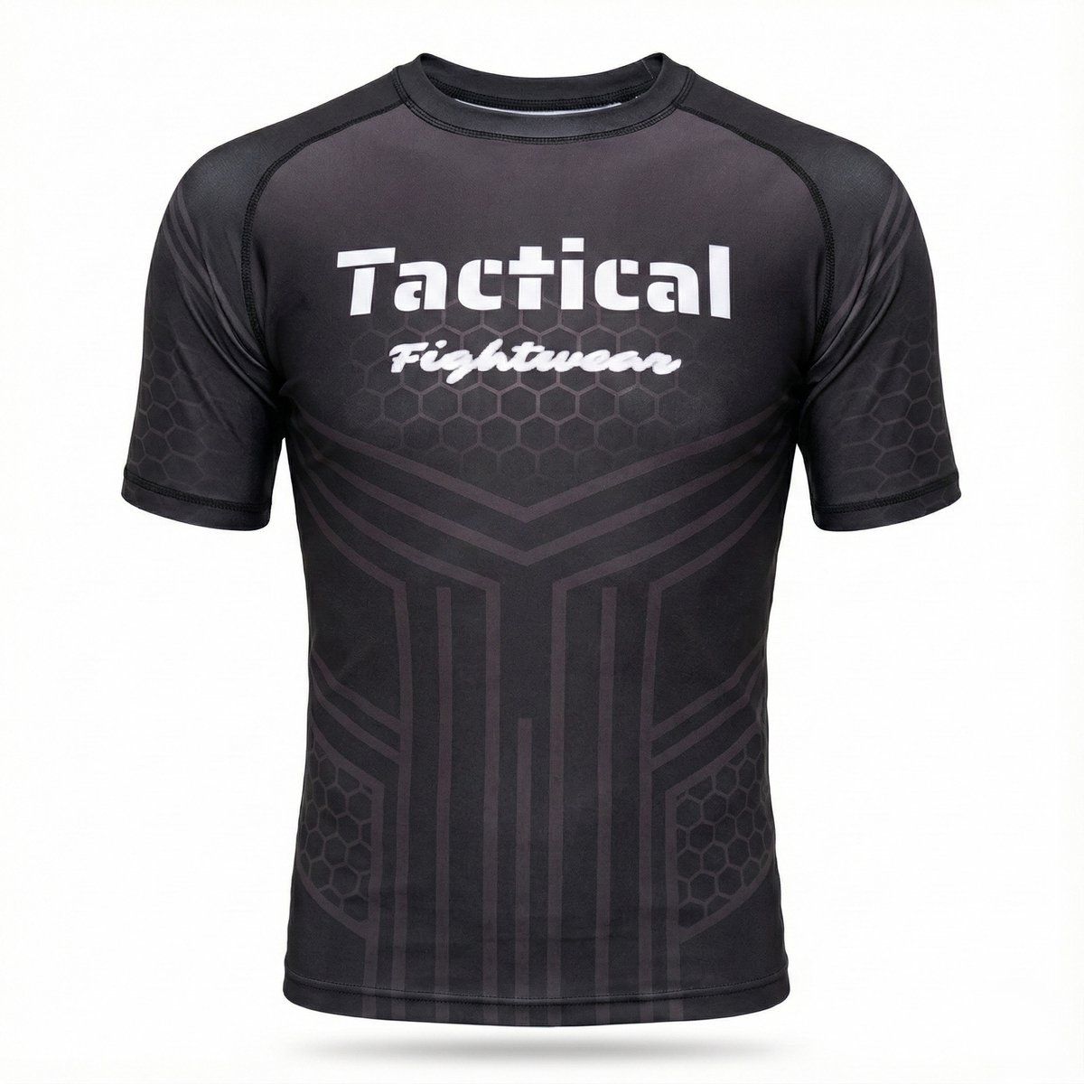 Tactical Fightwear Rashguard T-shirt - Compressieshirt voor MMA, BJJ & Kickboksen - Zwart - Maat M