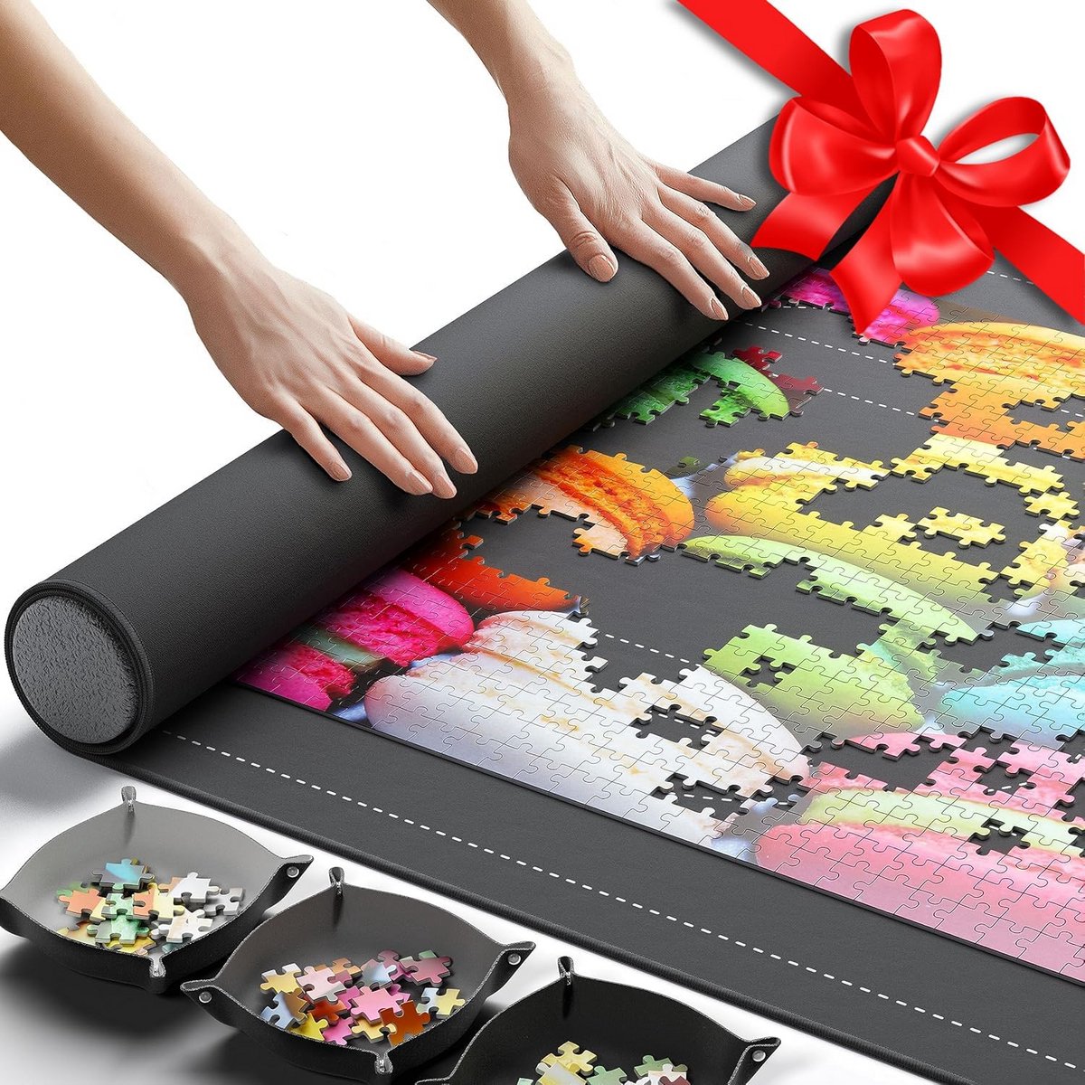 Oprolbare Puzzelmat 122x66 cm voor 1500 Stukjes - Antislip & Draagbaar