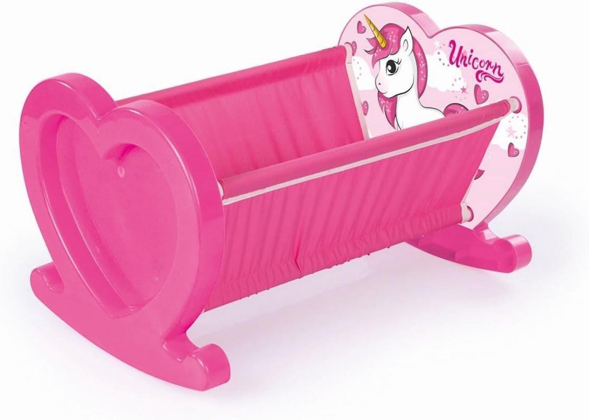 Roze Eenhoorn Schommelwieg voor Poppen - Speelgoed voor Kinderen 2-6 Jaar