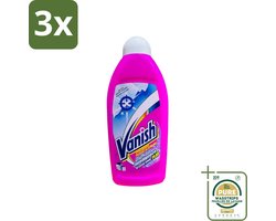 3 x Vanish Gordijnen - Kristalwit - Wasmiddel - Zonder Chloor - Witte Was - 500 ml - Grootverpakking - Gordijnen Reinigen - Gordijnen Wasmiddel - Witte Was - Chlorvrij Wasmiddel - Gordijnen Wasmiddel Kristalwit
