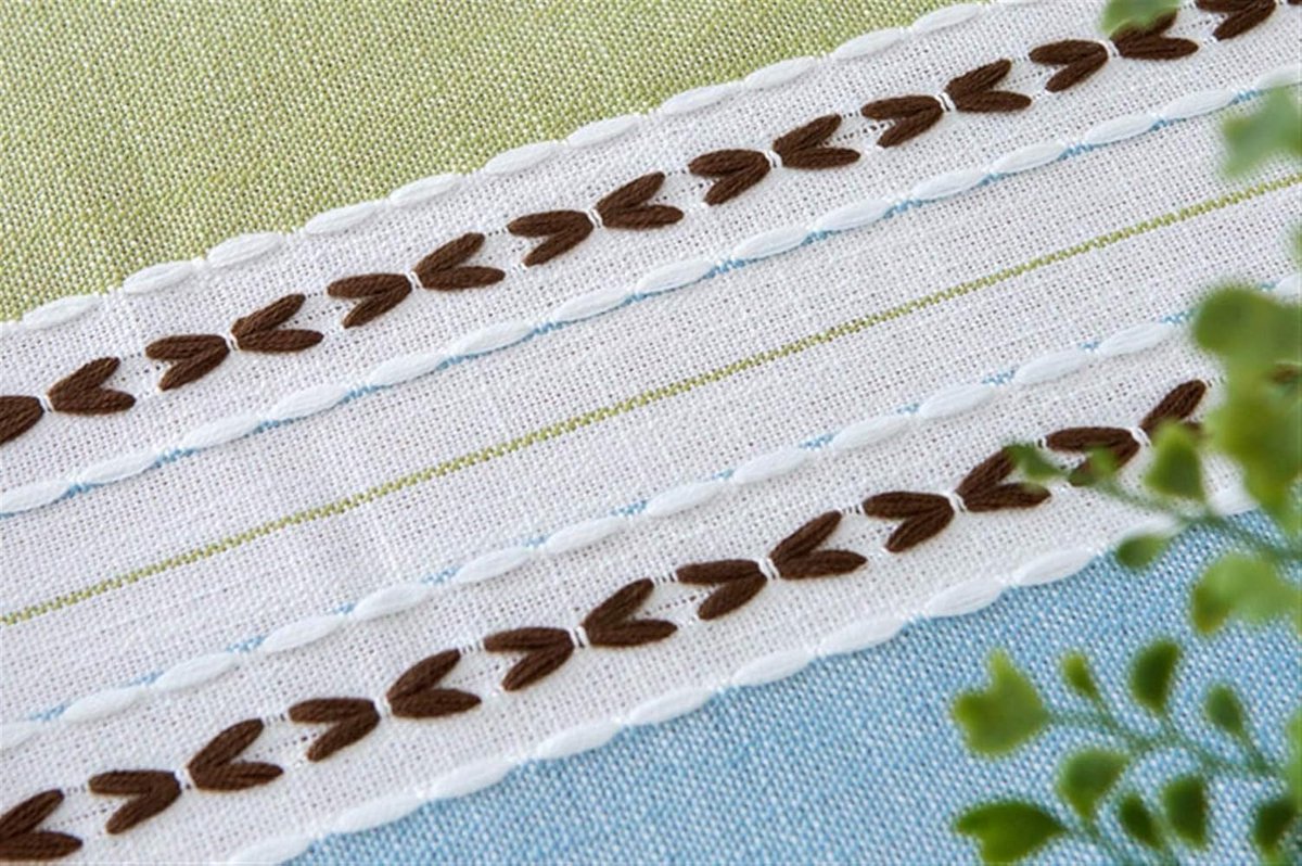 Stijlvol Katoen Linnen Tafelkleed met Rand voor Keuken en Eettafel