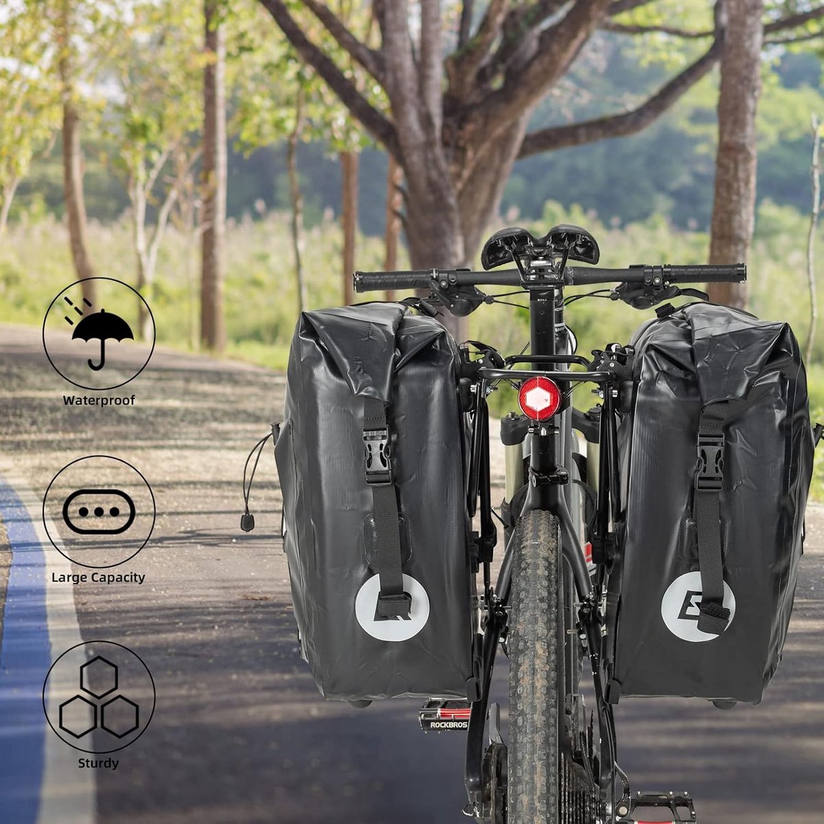 Waterdichte Fietstas Achterop 25L - Grijze Bagagezak — cadeau in Sport & Outdoor - foto 6