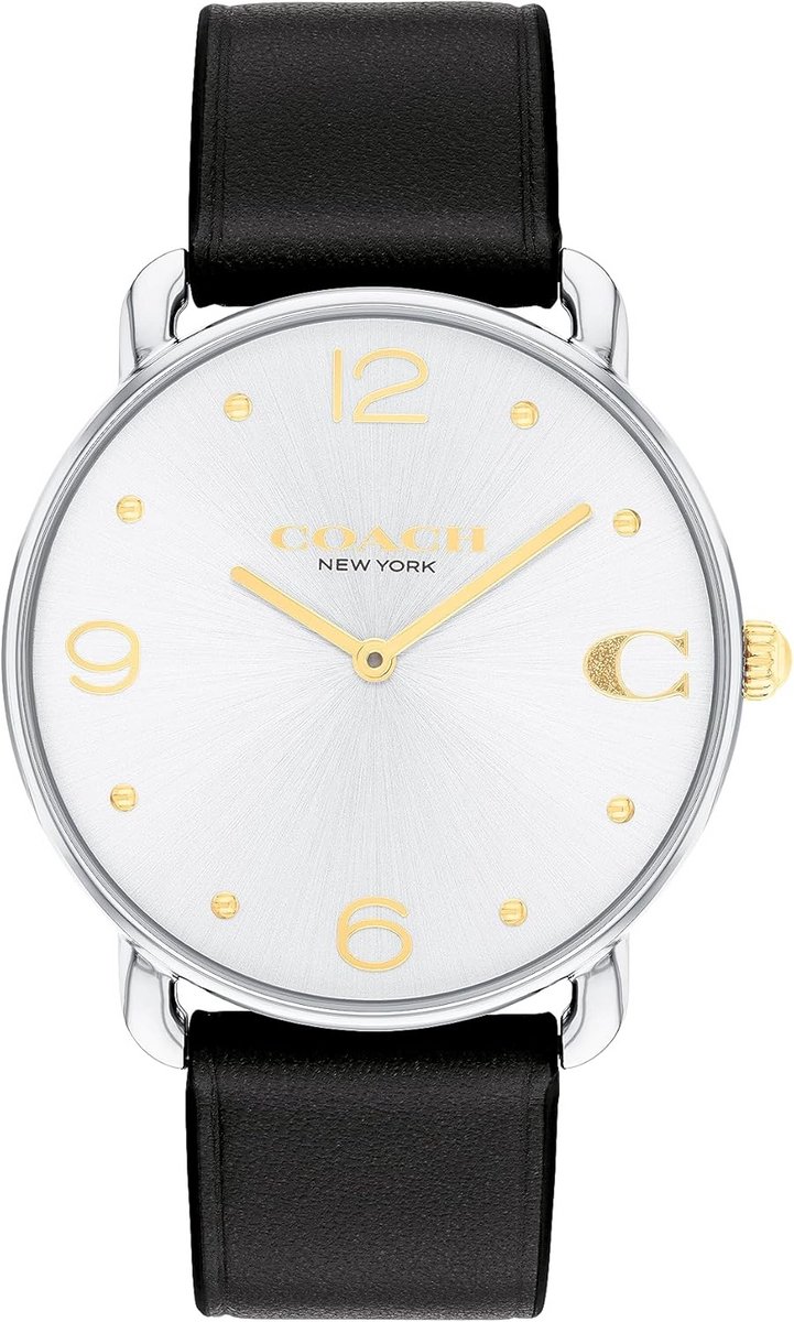 Analoog Dameshorloge met Leren Band Wit en Zwart 36 mm