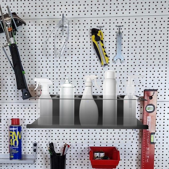 2x Spuitbussen Houder Set - Wandmontage Flessenrek voor Garage, Caravan of Werkplaats - Zwart Koolstofstaal — afbeelding 3