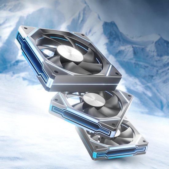Set van 3 RGB PC Ventilators 120mm - Infinity Mirror Effect - ARGB & PWM - Stille AiO Koeling