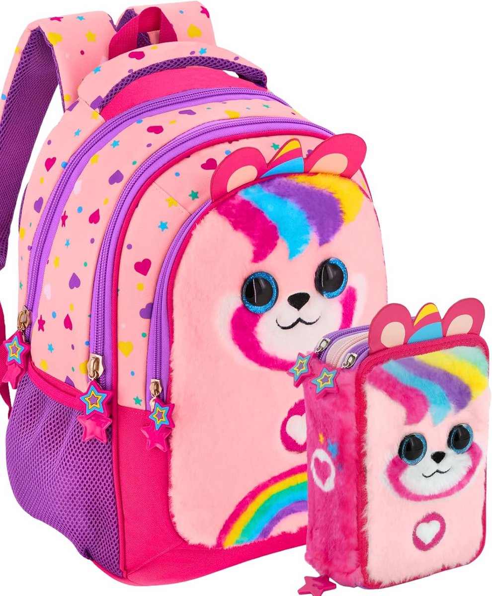 Ergonomische Schoolrugzak Set met Etui en 45 Vulmaterialen voor Basisschool