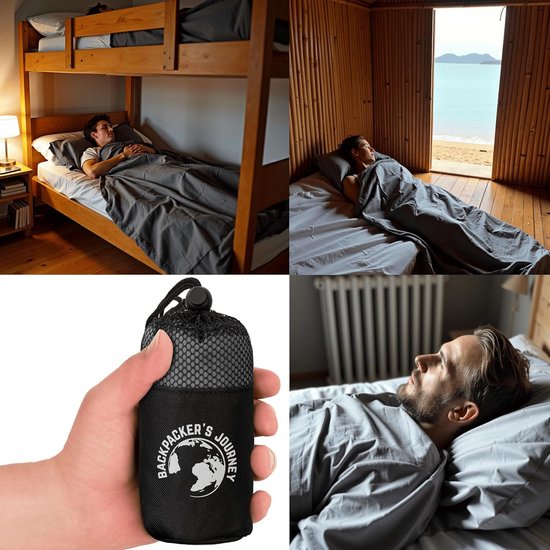 Lichte Katoenen Reisvoering Slaapzak - Hygiënisch Liner voor Backpacking en Hostel — afbeelding 3