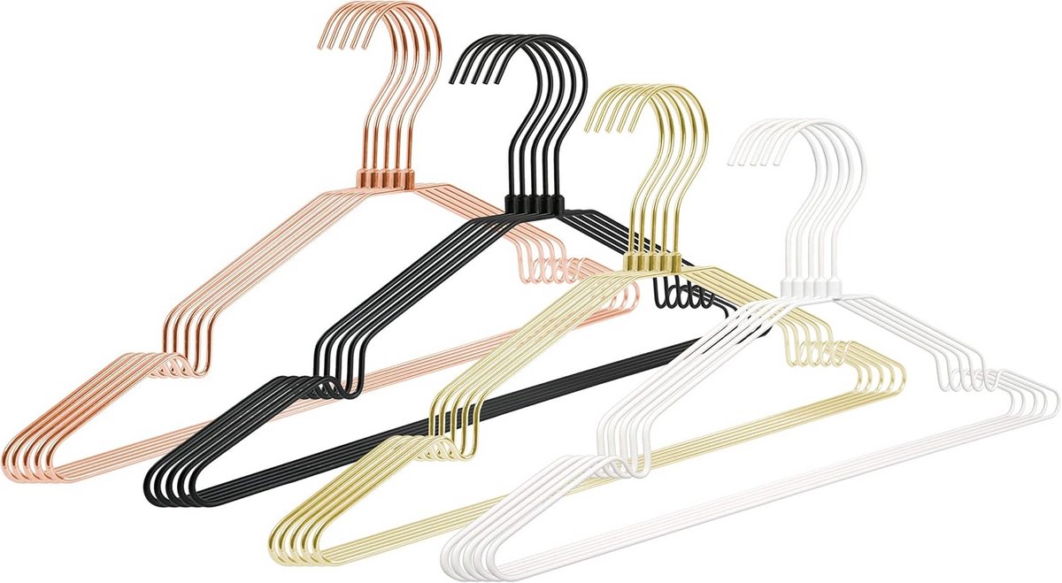Set van 15 Luxe Kledinghangers 360° Draaibaar Stevig Metaal Ruimtebesparend