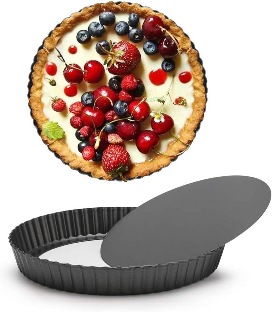 Set van 2 Mini Taartvormen met Losse Bodem voor Quiche en Taart - 20 cm - Non-Stick