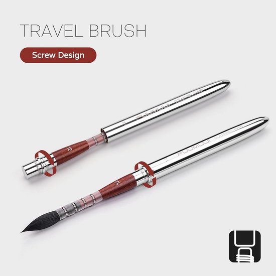 Aquarel Penselenset Professionele - 10 delige Kunstenaars Synthetisch Eekhoornhaar Penselen met Platte Penselen voor Aquarel,Waterverf | Watercolor Brush met Hoge Absorptie en Gelijkmatige Verfafgifte