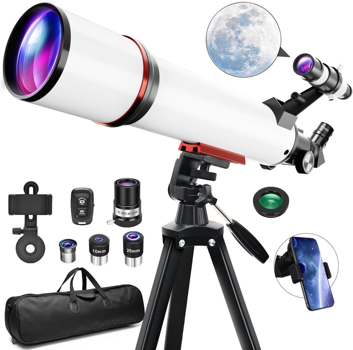 Krachtige Astronomische Refractor Telescoop voor Volwassenen met Statief
