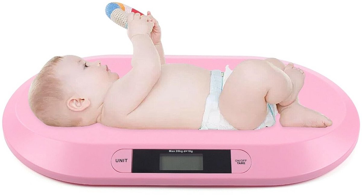 Digitale Babyweegschaal tot 20 kg - Nauwkeurig Kinderweegschaal met Groot LCD