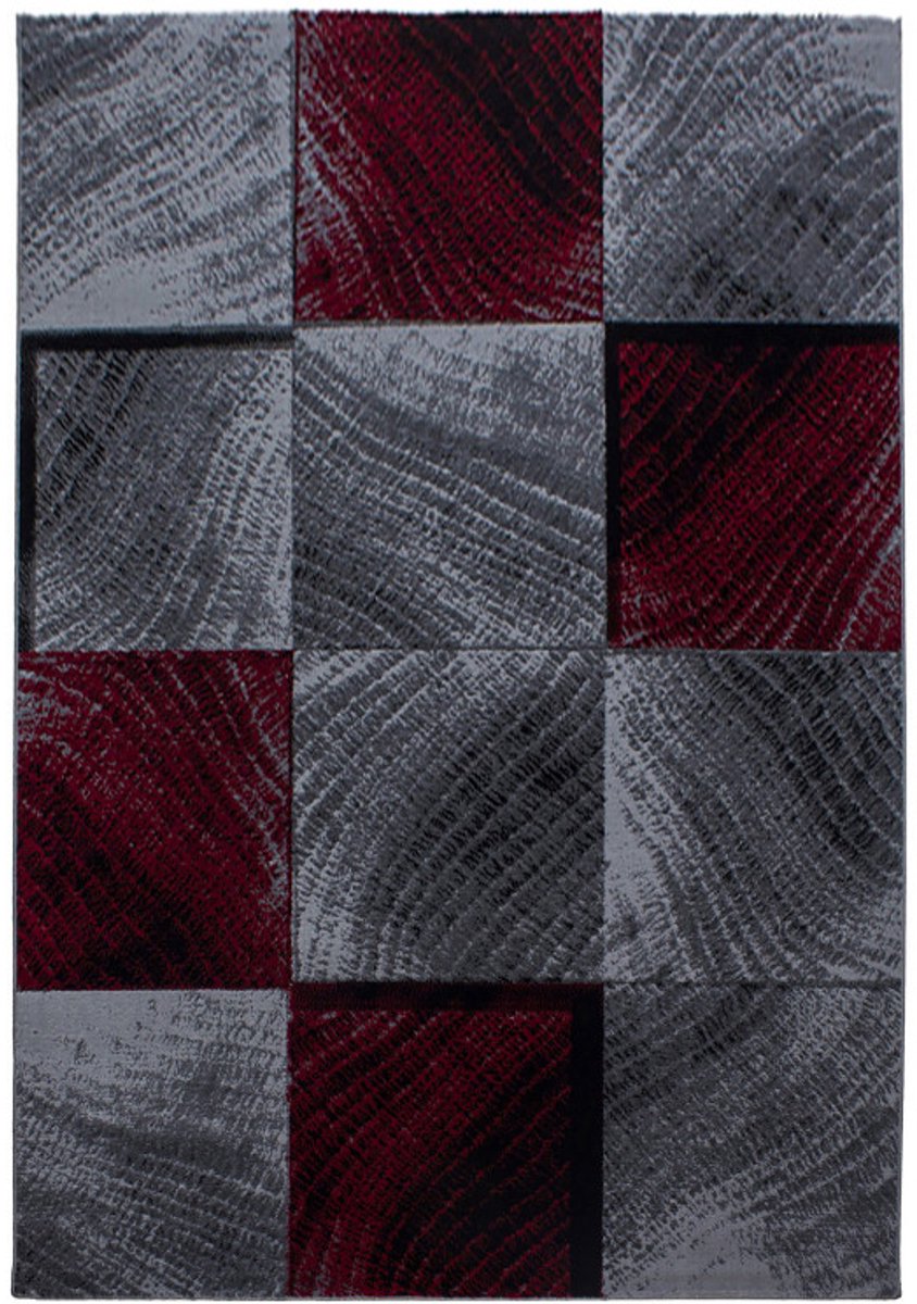 Plus Vloerkleed – Rood – Patchwork Design – Laagpolig