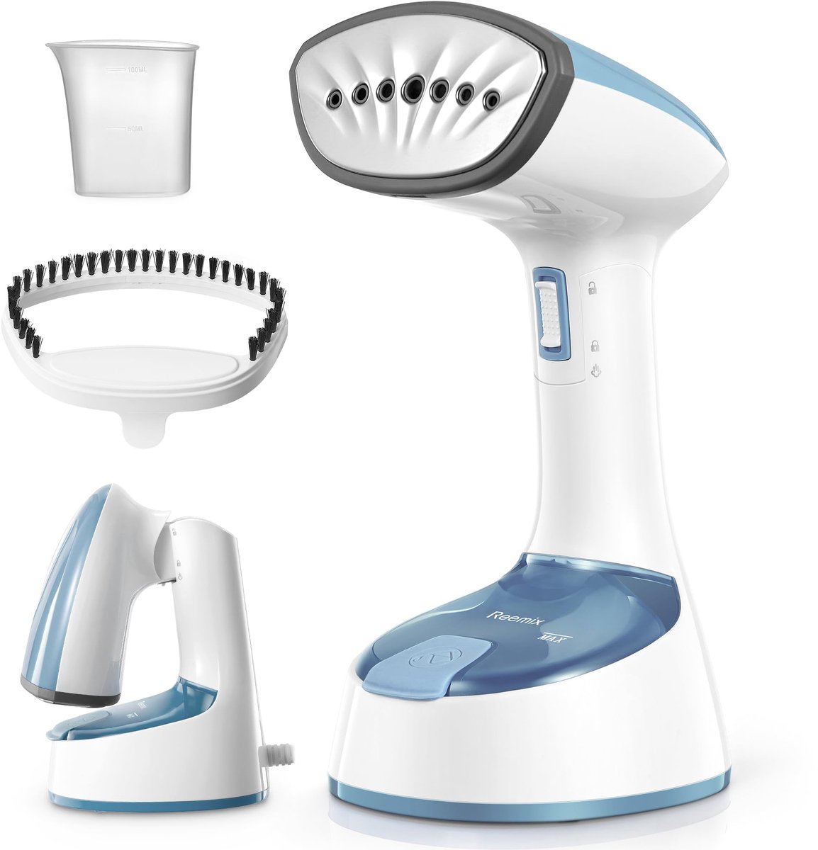 Blauwe Draagbare Vouwbare Stoomverfroster – 20g/min Krachtige Stoom, 25s Snelle Opwarmen, Geschikt voor Huis, Kantoor en Reizen