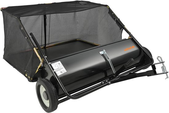 VEVOR Gazonveger, 127cm Trekbare Gazonveger voor Zitmaaiers, Bladveger, Zware Bladveger met Verstelbare Veeghoogte, Bladverzamelaar, voor Tuin, Gazon, Boerderij — afbeelding 2