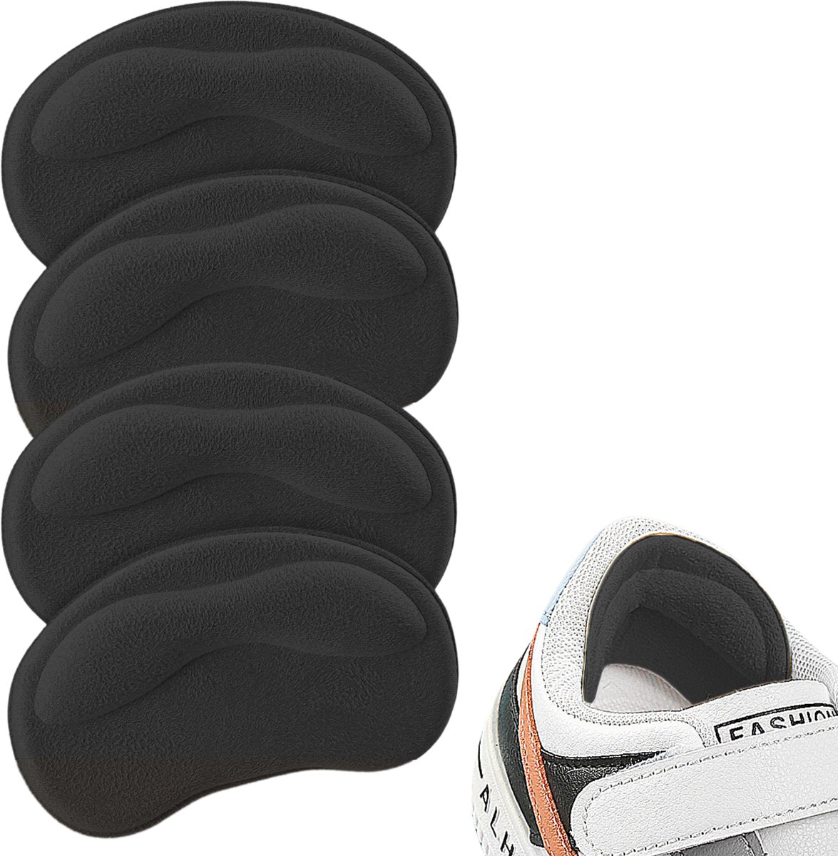 U Fit One Hielbeschermers tegen Blaren - 4 stuks - Hielkussen - Steunzolen - Antislip hielzool - Zwart