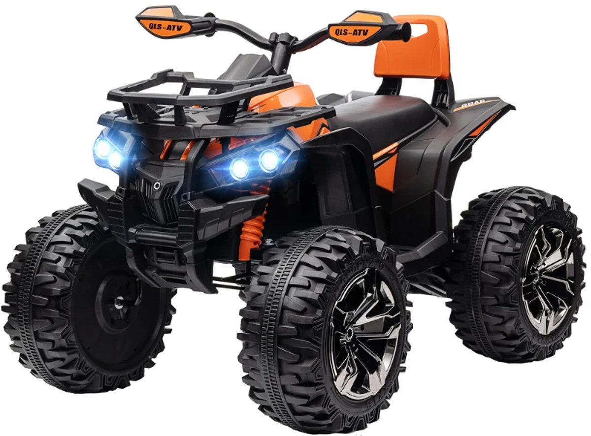 Elektrische Kinderquad - Voertuig met 4 Wielen - 12V - tot 3-8 km/u - Kinderen 3-5 jaar - met USB-aansluiting en Verlichting - LED-Koplampen & Muziek - Kindervoertuig - Accuvoertuigen - Oranje