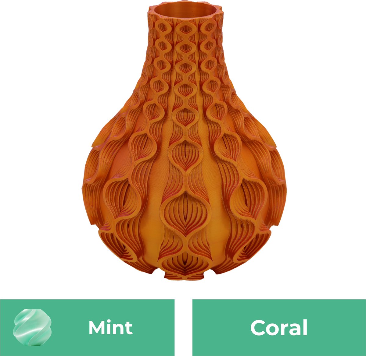 Lovora Coral organische vaas – Decoratieve vaas - Mint - 3d geprinte vaas – geschikt voor droogbloemen - 20CM