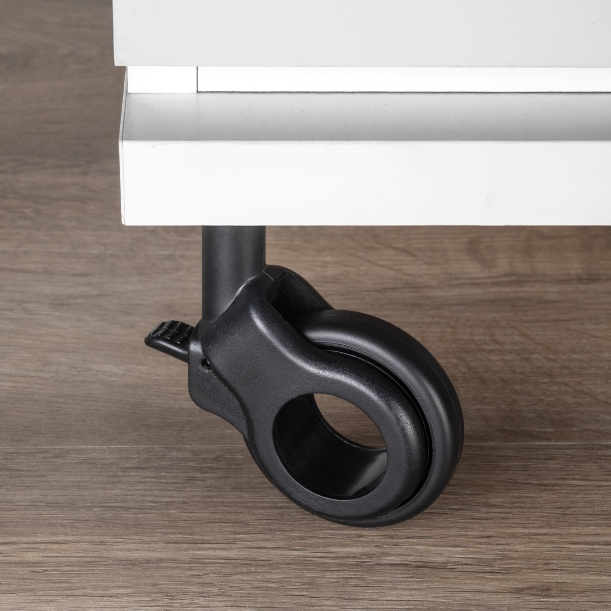 Emuca Lot van 4 wielen Hole 2 met montageplaat, diameter 60mm, Staal en Plastic, Zwart gelakt