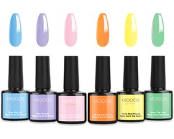 Moods Gellac 6-delige Set - Gel Nagellak - 8ML - Meet me at the Beach Edition - Gellac - Nagels - Gellak Starterspakket - Zomerse Kleuren - HEMA- & TPO-vrij