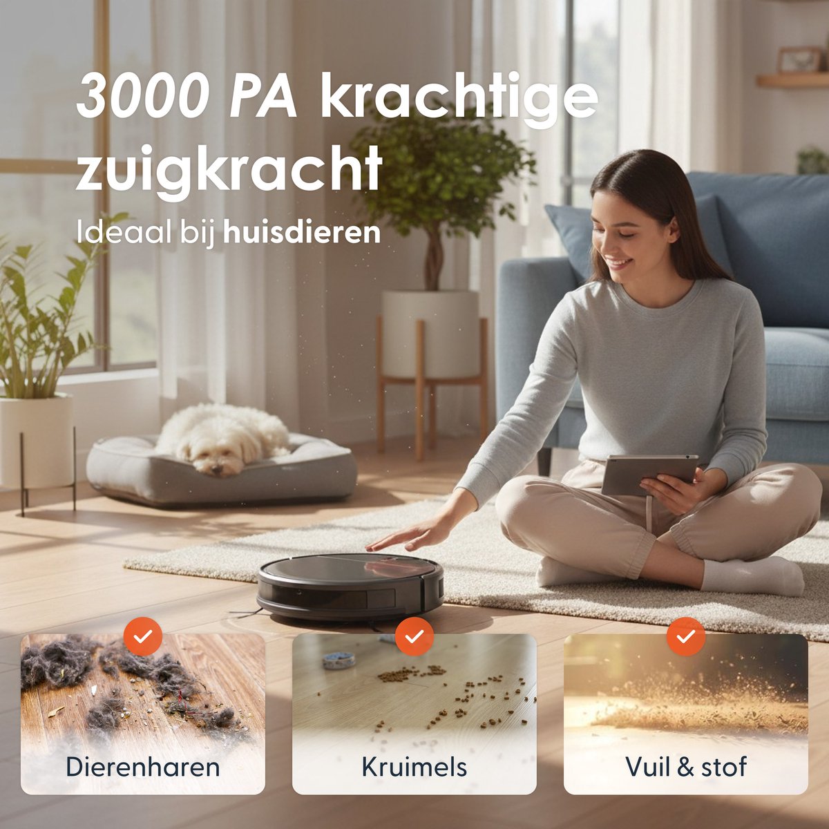 Ecopulse Robotstofzuiger met dweilfunctie - Met app, - afbeelding 2