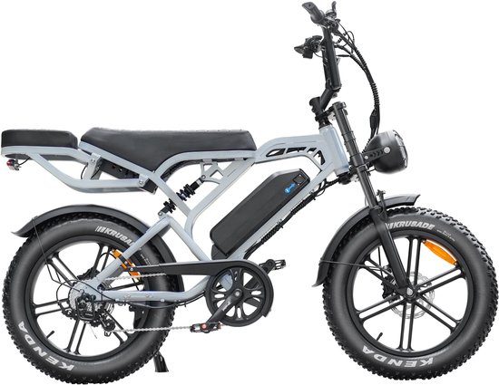 V20 Pro Fatbike 2025 Lichtgrijs – Elektrische fatbike 250W, 48V 15Ah accu, hydraulische schijfremmen, LED-verlichting