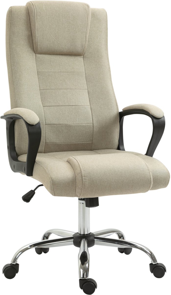 Vinsetto Office Chair Polyester 76L x 62B x 110-119H cm Beige