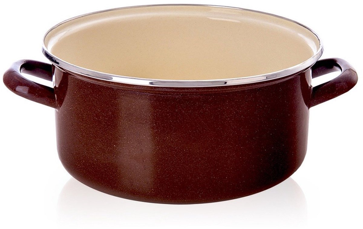 Orion Brown Serie - Emalia Pot - 26 cm - 5 l - Ergonomische Handgrepen