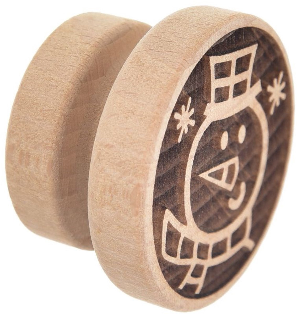 Orion - Houten Koekjesstempel - 5,5 cm - Sneeuwpopmotief - Beukenhout