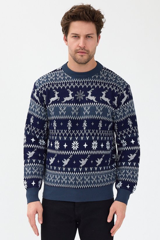 Ballin Est. Pull de Noël 2013 Blauw Mais XL