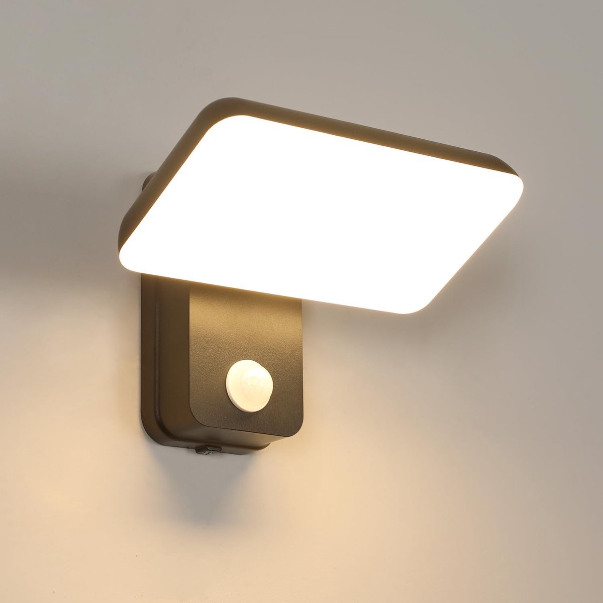 Haobosic Buiten - Wandlamp - Zwart - 16W 3000K Met Sensor - 20x15.5x16cm