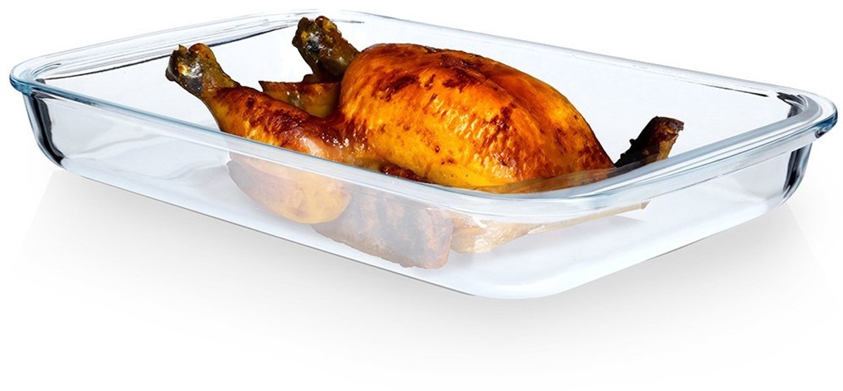 Vilde - Glas Ovenschaal - 39,5x24x5 cm - 3 l - Hittebestendig - Met Handgrepen