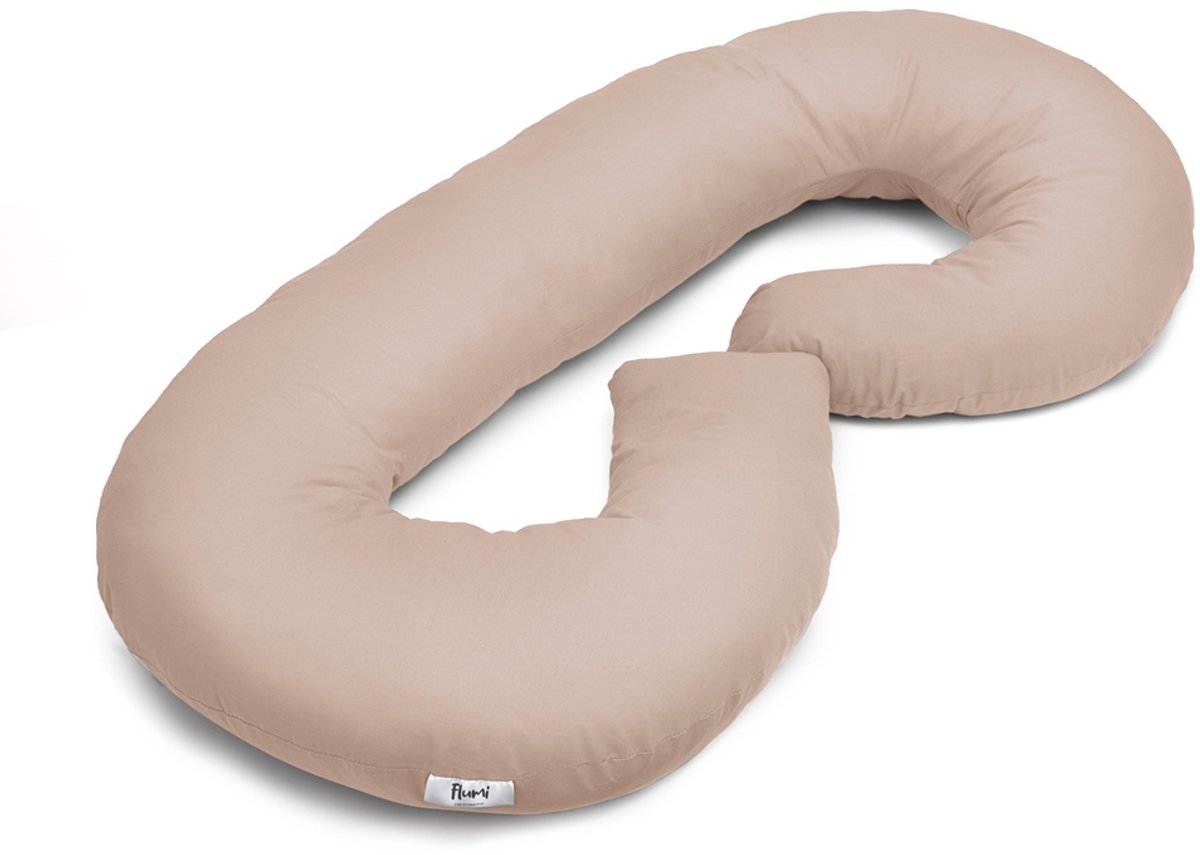 Flumi - Zwangerschapskussen C-vorm - multifunctioneel gebruik - geschikt voor slapen en voeden - beige
