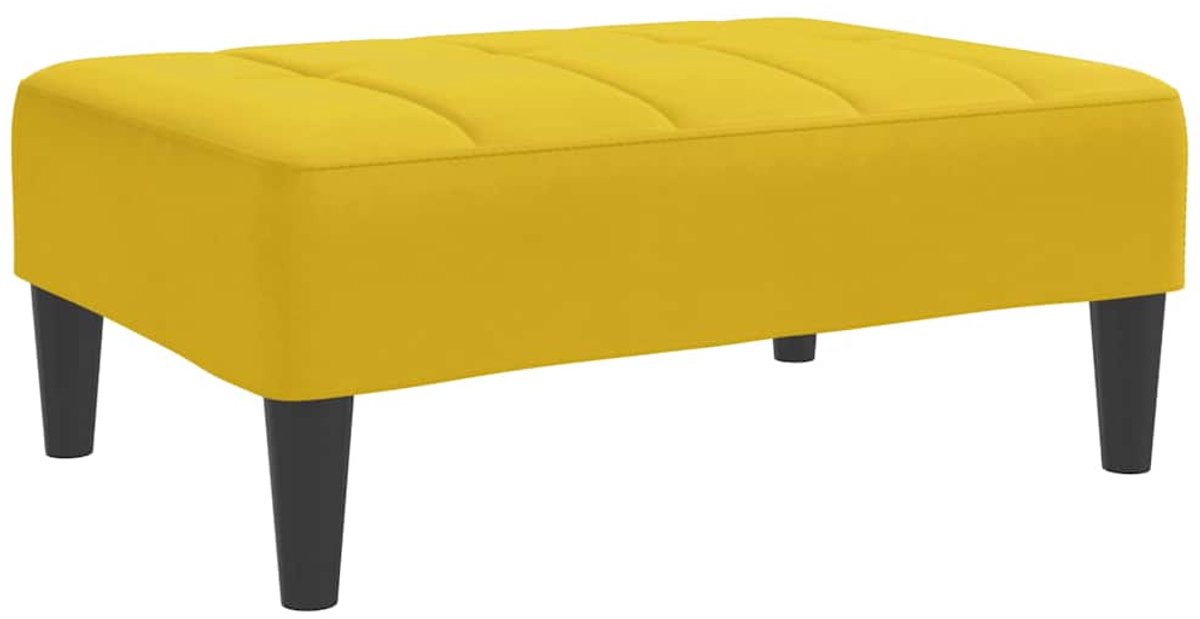 vidaXL - Voetenbank - 77x55x31 - cm - fluweel - geel