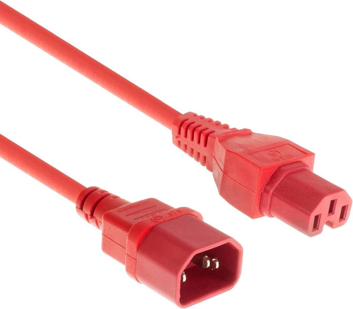 Stroomkabel C14 naar C15 Verlengsnoer 3 meter Rood