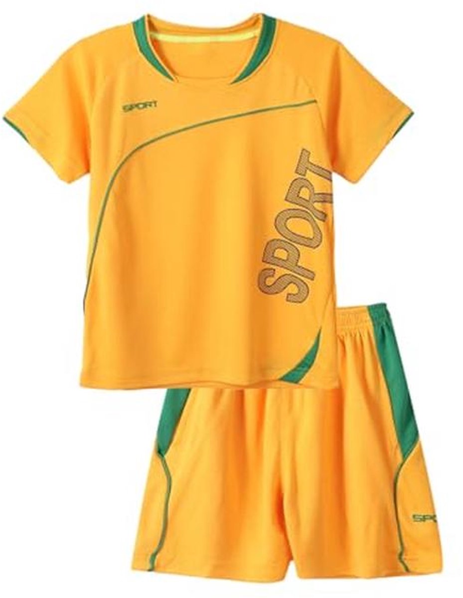 Sportpak voor kinderen jongens - Korte mouwen T-shirt en sportshorts voor voetbal en basketbal.