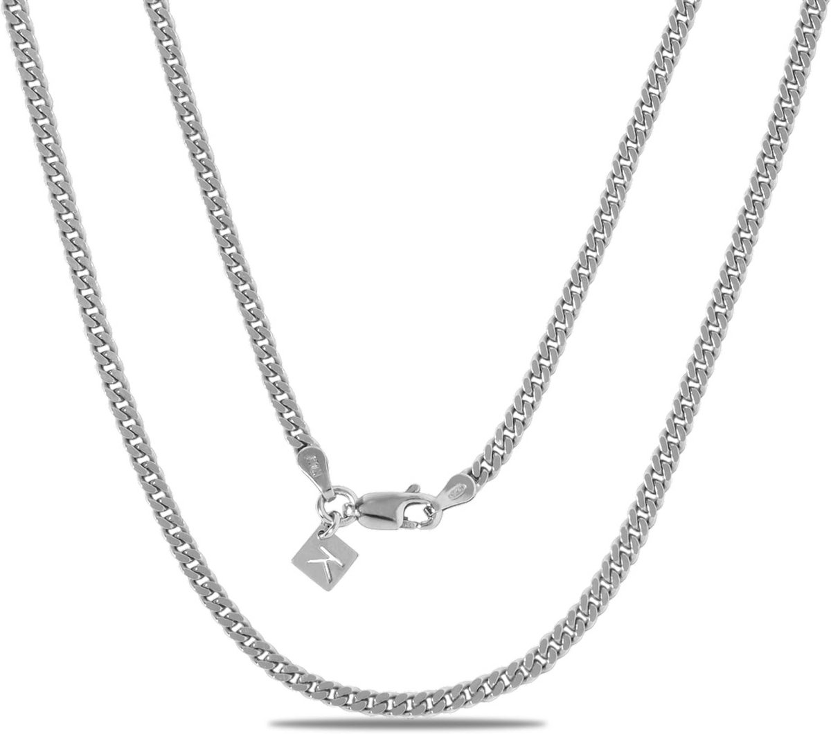Cubaanse schakelketting 18k - 3 mm, 925 sterling zilver, verguld hypoallergeen, verkrijgbaar in goud, zilver en roségoud, 20" (50 cm)