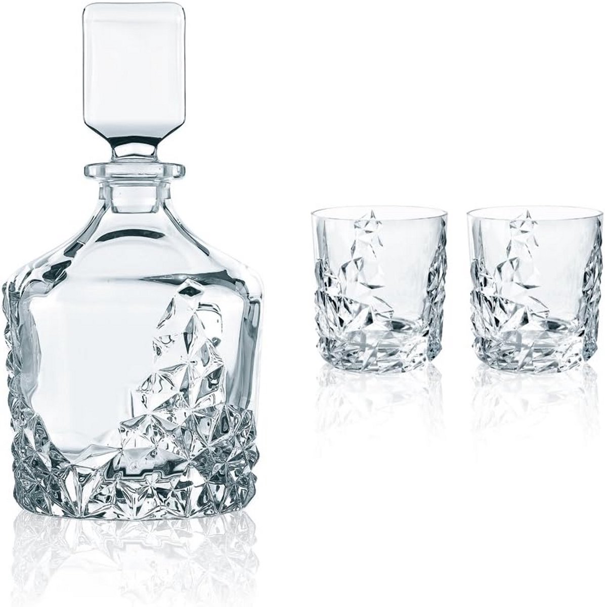 3-delige Whiskyset met Karaf en Whiskybekers in Modern Design