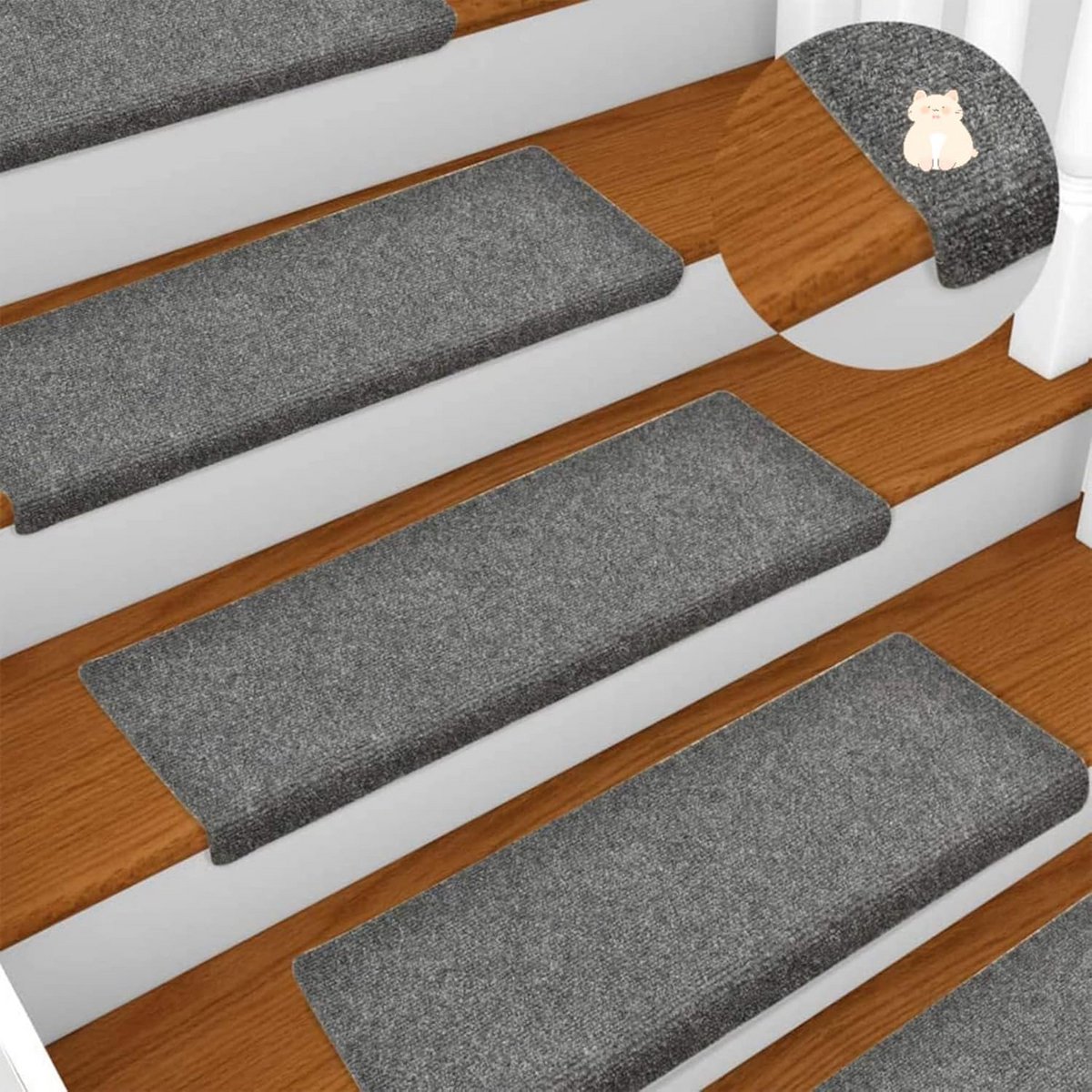 Antislip zelfklevende trapmatten voor houten trappen - 15 stuks